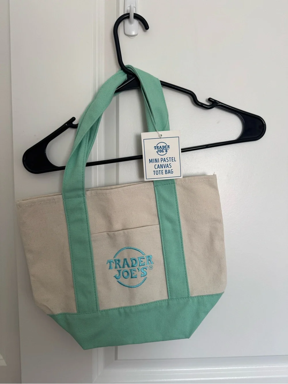 NWT Mint Trader Joe's Mini Pastel Canvas Tote Bag